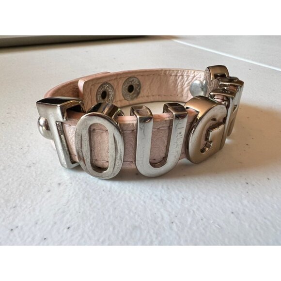 BCB Generation Light Pink Leather TOUGH <3 Bracelet with Snap Closure - Picture 2 of 6